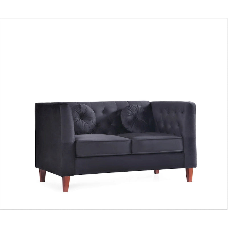 Causeuse capitonnée en velours Chesterfield pour 2 personnes, plusieurs coloris