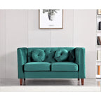 Causeuse capitonnée en velours Chesterfield pour 2 personnes, plusieurs coloris