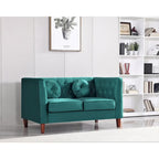 Causeuse capitonnée en velours Chesterfield pour 2 personnes, plusieurs coloris