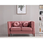 Causeuse capitonnée en velours Chesterfield pour 2 personnes, plusieurs coloris