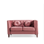 Causeuse capitonnée en velours Chesterfield pour 2 personnes, plusieurs coloris