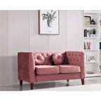 Causeuse capitonnée en velours Chesterfield pour 2 personnes, plusieurs coloris