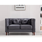 Causeuse capitonnée en velours Chesterfield pour 2 personnes, plusieurs coloris