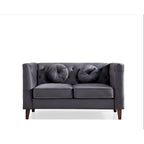 Causeuse capitonnée en velours Chesterfield pour 2 personnes, plusieurs coloris