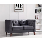 Causeuse capitonnée en velours Chesterfield pour 2 personnes, plusieurs coloris