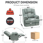 Fauteuil inclinable, pivotant et basculant surdimensionné bleu/vert/beige — Tissu, 1 personne