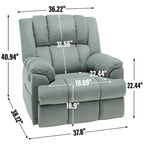 Fauteuil inclinable, pivotant et basculant surdimensionné bleu/vert/beige — Tissu, 1 personne