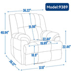 Fauteuil inclinable, pivotant et basculant surdimensionné bleu/vert/beige — Tissu, 1 personne