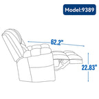 Fauteuil inclinable, pivotant et basculant surdimensionné bleu/vert/beige — Tissu, 1 personne