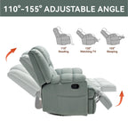 Fauteuil inclinable, pivotant et basculant surdimensionné bleu/vert/beige — Tissu, 1 personne