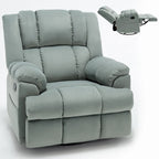 Fauteuil inclinable, pivotant et basculant surdimensionné bleu/vert/beige — Tissu, 1 personne