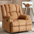 Fauteuil inclinable, pivotant et basculant surdimensionné bleu/vert/beige — Tissu, 1 personne