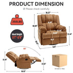 Fauteuil inclinable, pivotant et basculant surdimensionné bleu/vert/beige — Tissu, 1 personne
