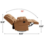 Fauteuil inclinable, pivotant et basculant surdimensionné bleu/vert/beige — Tissu, 1 personne