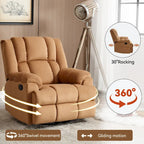 Fauteuil inclinable, pivotant et basculant surdimensionné bleu/vert/beige — Tissu, 1 personne