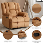 Fauteuil inclinable, pivotant et basculant surdimensionné bleu/vert/beige — Tissu, 1 personne