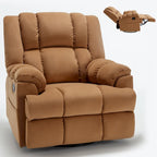 Fauteuil inclinable, pivotant et basculant surdimensionné bleu/vert/beige — Tissu, 1 personne