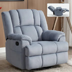 Fauteuil inclinable, pivotant et basculant surdimensionné bleu/vert/beige — Tissu, 1 personne