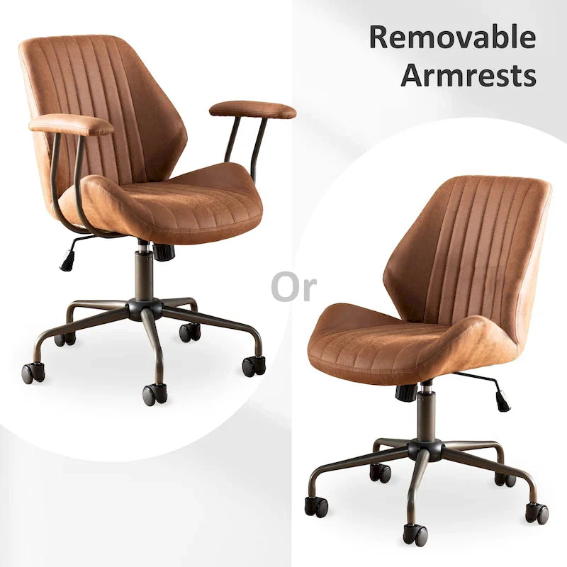 Chaise de bureau ergonomique en suède avec support lombaire