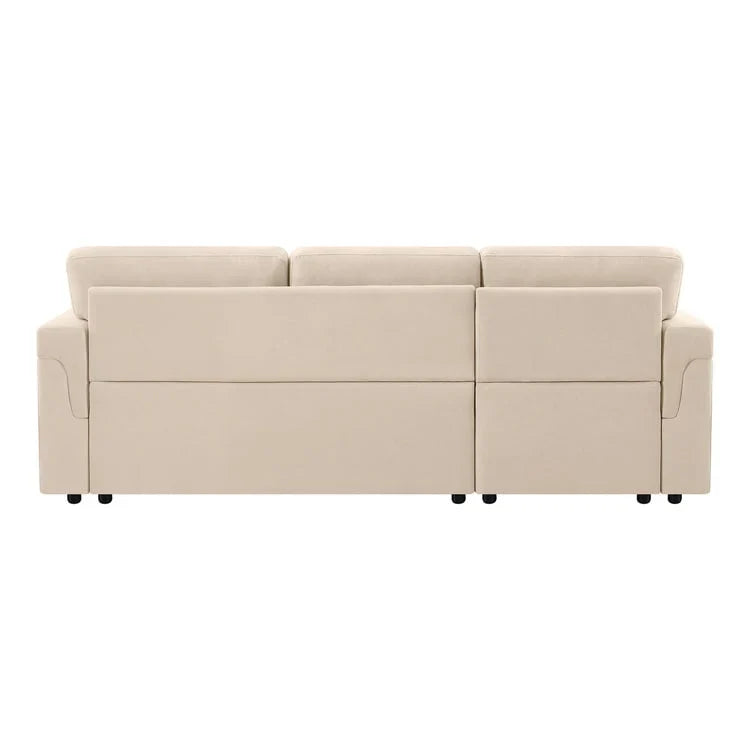 Canapé d'angle réversible avec lit gigogne, méridienne de rangement, pieds durables,