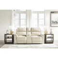 Causeuse inclinable électrique beige Ashley Dahlmoore Signature Design avec console – 76 L x 42 P x 40 H