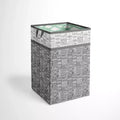 Bacati - Clouds in the City Mint//Gray Collapsible Laundry Hamper