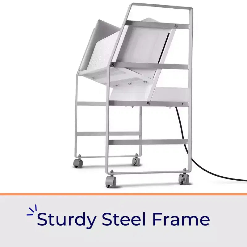Chariot de recharge ouvert Stand Steady Line Leader pouvant contenir jusqu'à 16 appareils - Blanc