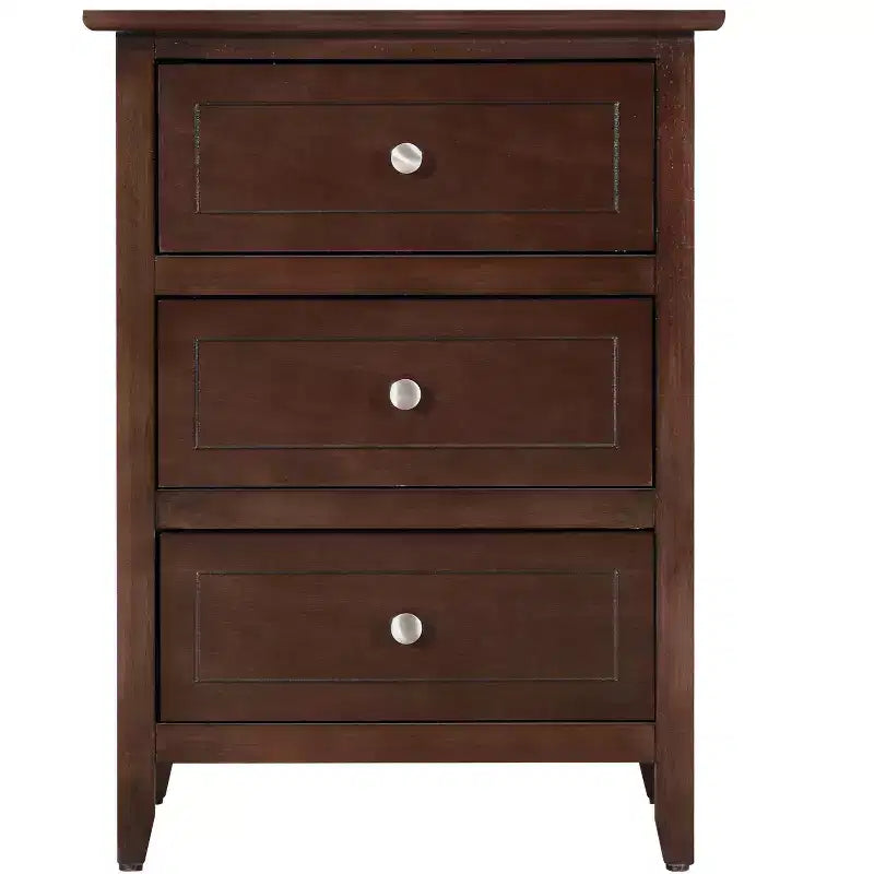 Table de chevet à 3 tiroirs Daniel Passion Furniture (63,5 cm H x 48,26 cm L x 38,1 cm P)