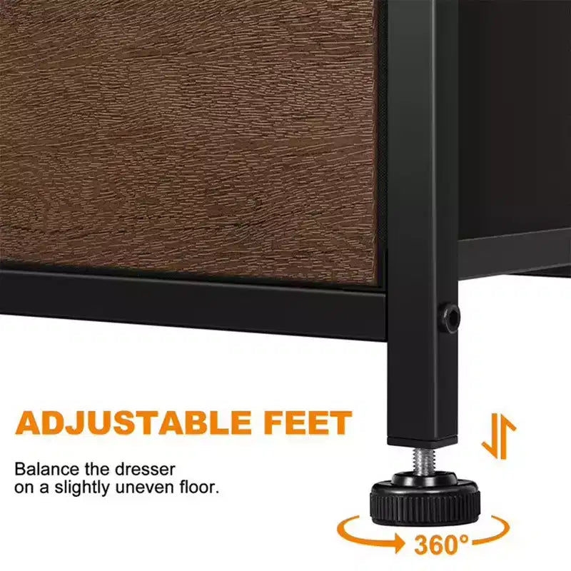 REAHOME Commode de rangement à 6 tiroirs avec cadre en acier, plateau étanche, pieds réglables et fixation murale de sécurité