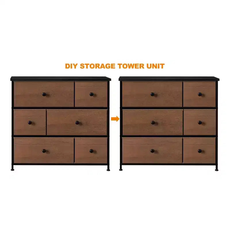 REAHOME Commode de rangement à 6 tiroirs avec cadre en acier, plateau étanche, pieds réglables et fixation murale de sécurité