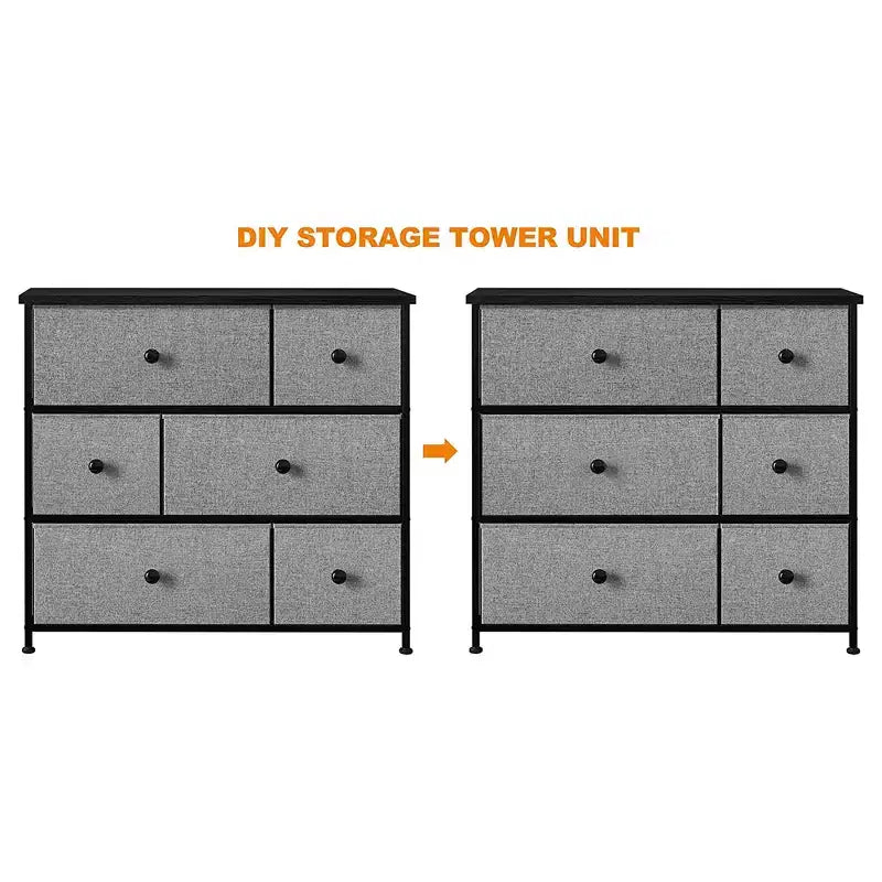 REAHOME Commode de rangement à 6 tiroirs avec cadre en acier, plateau étanche, pieds réglables et fixation murale de sécurité