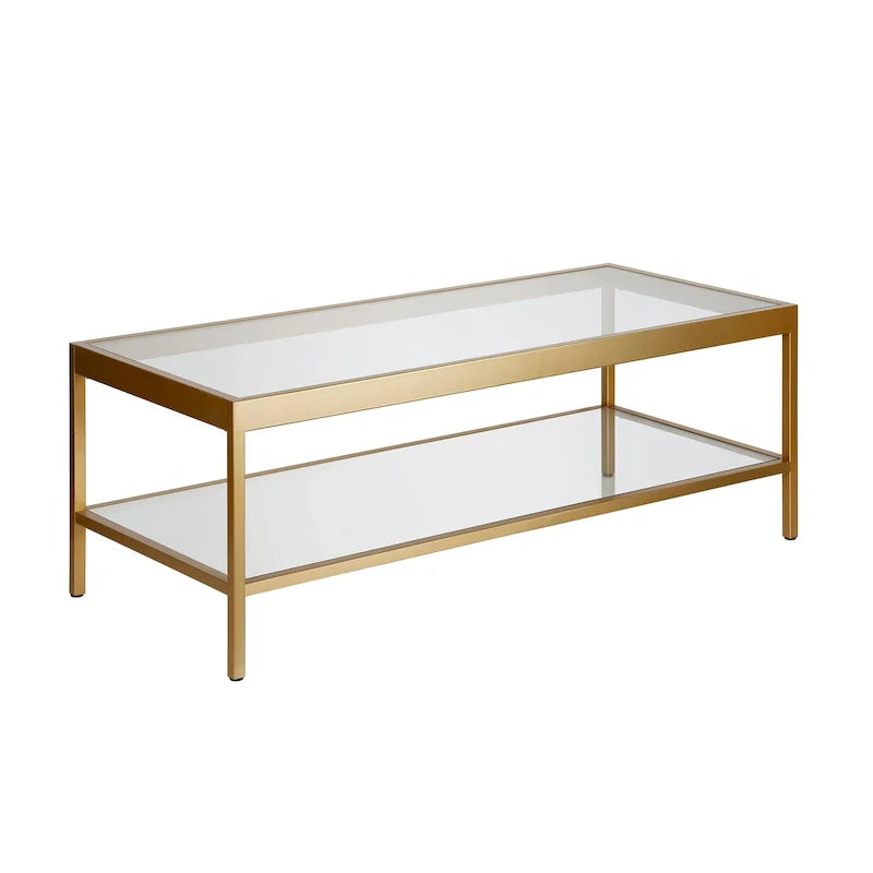 Table basse Alexis en métal et verre