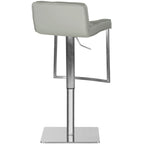 Tabouret de bar pivotant et réglable, gris / blanc, cuir PU, 1 place