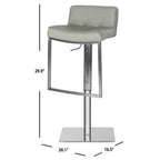 Tabouret de bar pivotant et réglable, gris / blanc, cuir PU, 1 place