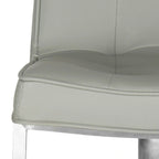 Tabouret de bar pivotant et réglable, gris / blanc, cuir PU, 1 place