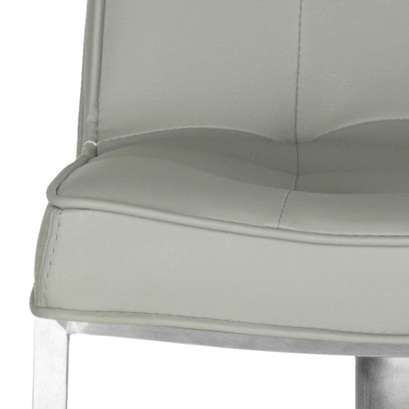 Tabouret de bar pivotant et réglable, gris / blanc, cuir PU, 1 place