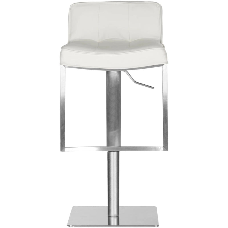 Tabouret de bar pivotant et réglable, gris / blanc, cuir PU, 1 place