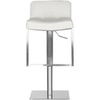 Tabouret de bar pivotant et réglable, gris / blanc, cuir PU, 1 place