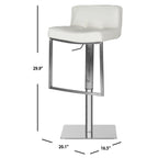 Tabouret de bar pivotant et réglable, gris / blanc, cuir PU, 1 place