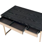 Bureau d'ordinateur moderne en acier noir/blanc avec ports de charge — 1 personne