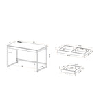 Bureau d'ordinateur moderne en acier noir/blanc avec ports de charge — 1 personne