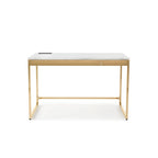 Bureau d'ordinateur moderne en acier noir/blanc avec ports de charge — 1 personne