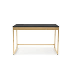 Bureau d'ordinateur moderne en acier noir/blanc avec ports de charge — 1 personne