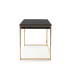 Bureau d'ordinateur moderne en acier noir/blanc avec ports de charge — 1 personne