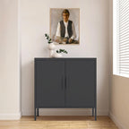 Armoire de rangement en acier noire verrouillable à une porte – 2 étagères, format légal