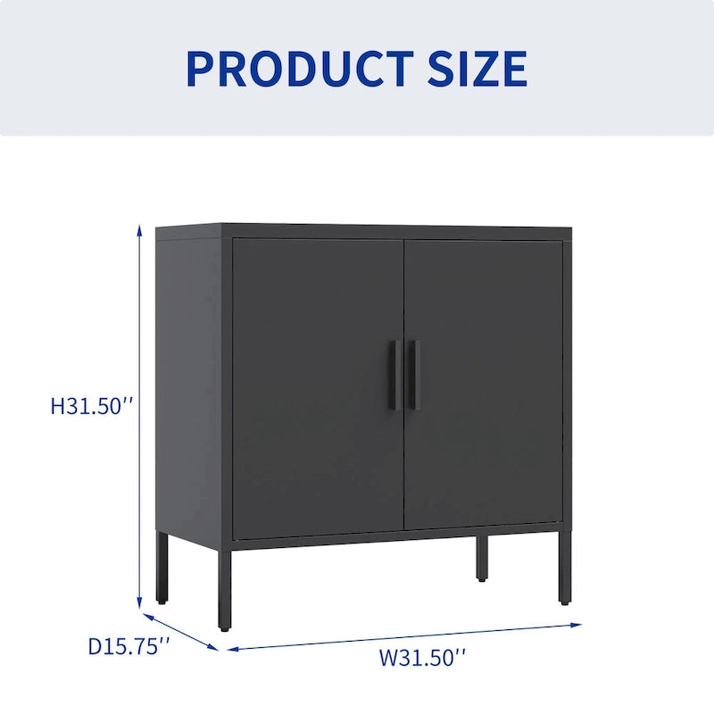 Armoire de rangement en acier noire verrouillable à une porte – 2 étagères, format légal