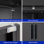 Armoire de rangement en acier noire verrouillable à une porte – 2 étagères, format légal