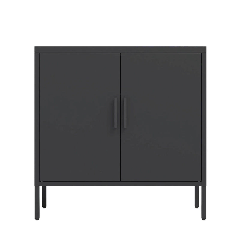 Armoire de rangement en acier noire verrouillable à une porte – 2 étagères, format légal