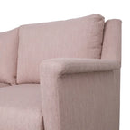 Canapé 3 places en tissu, beige / expresso / rose clair, pieds fuselés