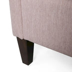 Canapé 3 places en tissu, beige / expresso / rose clair, pieds fuselés